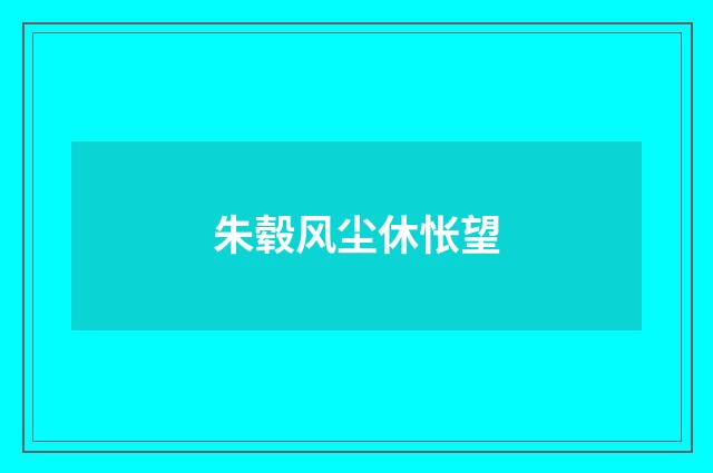 朱毂风尘休怅望
