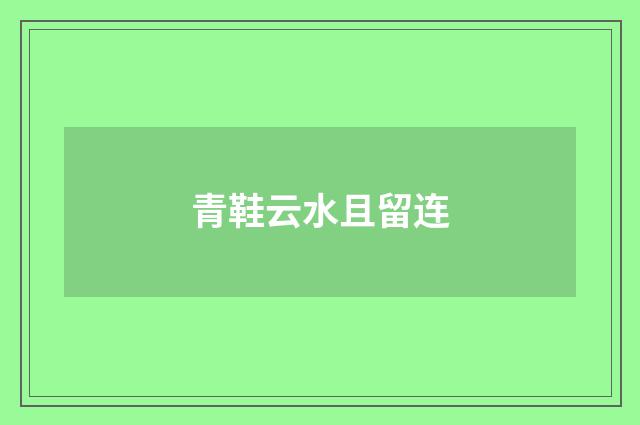 青鞋云水且留连