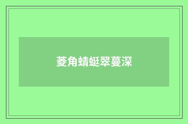 菱角蜻蜓翠蔓深
