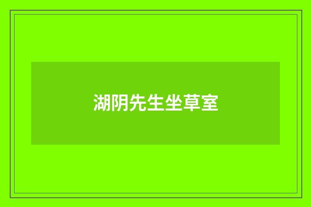 湖阴先生坐草室
