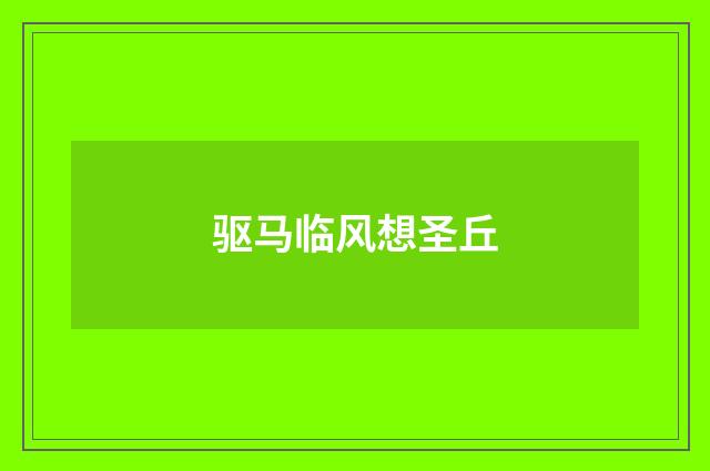 驱马临风想圣丘