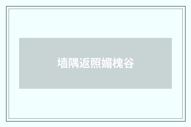 墙隅返照媚槐谷