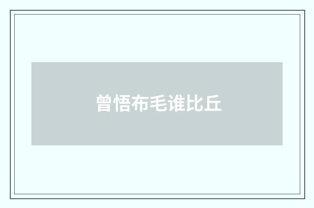 曾悟布毛谁比丘