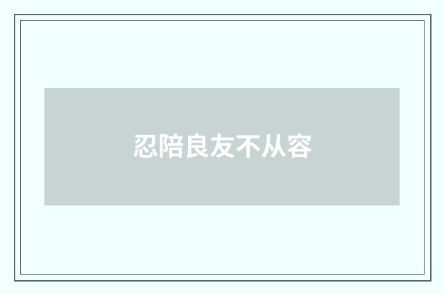 忍陪良友不从容