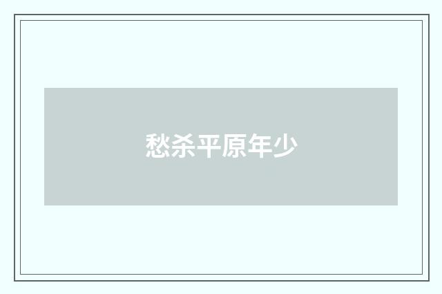 愁杀平原年少