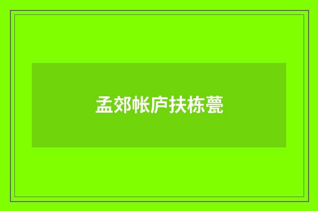 孟郊帐庐扶栋甍