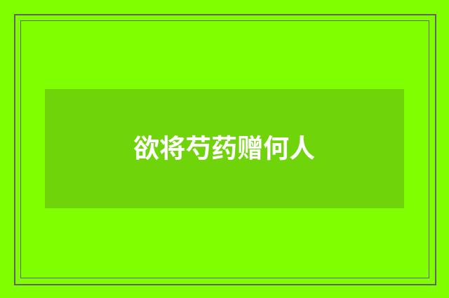 欲将芍药赠何人