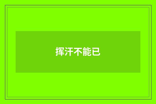 挥汗不能已