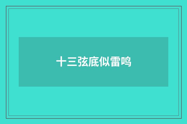 十三弦底似雷鸣
