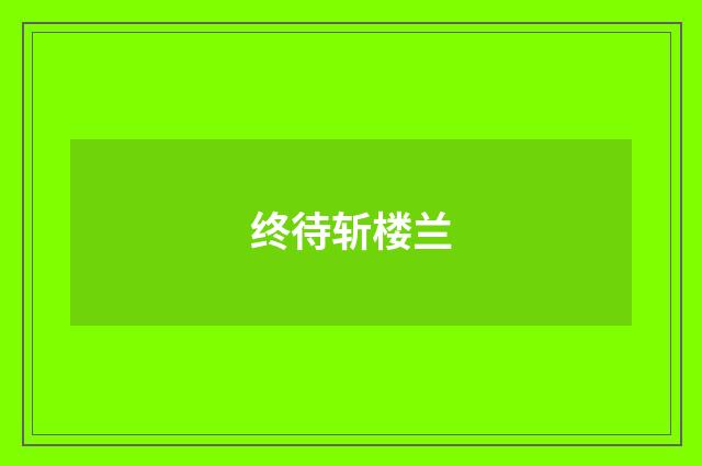 终待斩楼兰