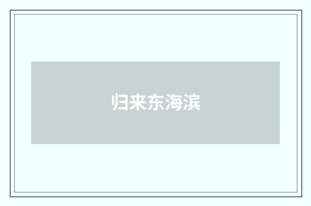 归来东海滨