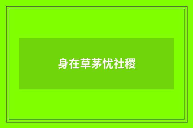 身在草茅忧社稷