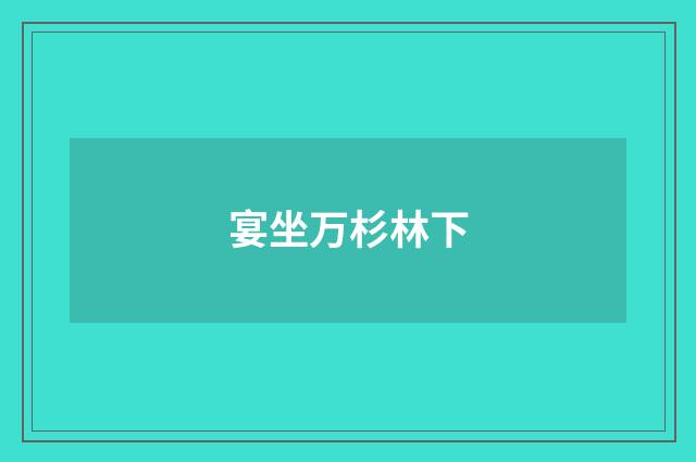 宴坐万杉林下