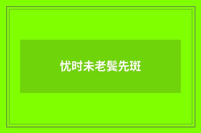 忧时未老鬓先斑