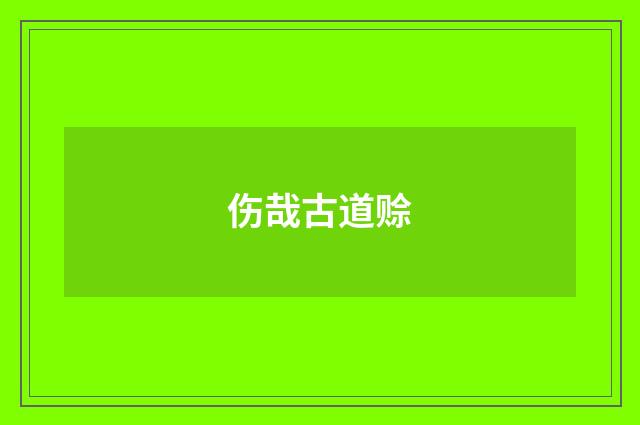 伤哉古道赊