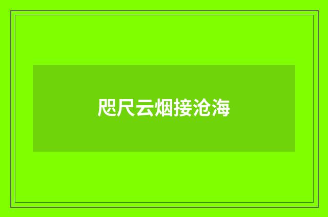 咫尺云烟接沧海
