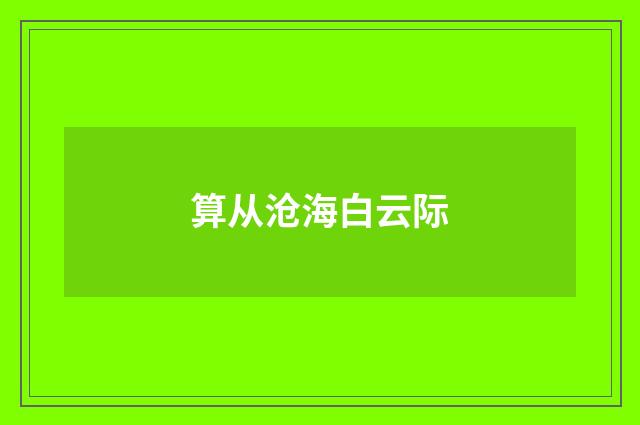 算从沧海白云际