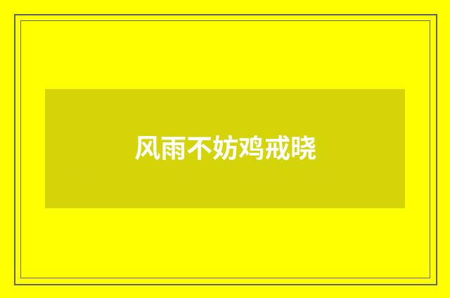 风雨不妨鸡戒晓