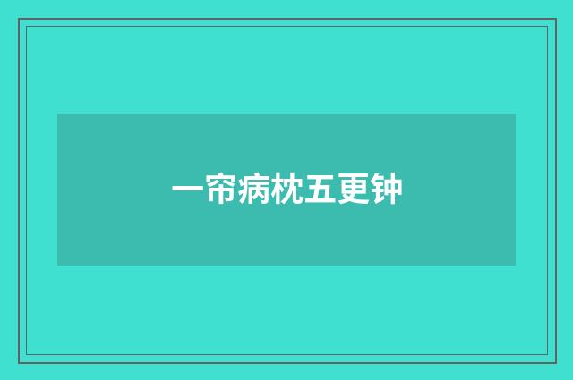 一帘病枕五更钟