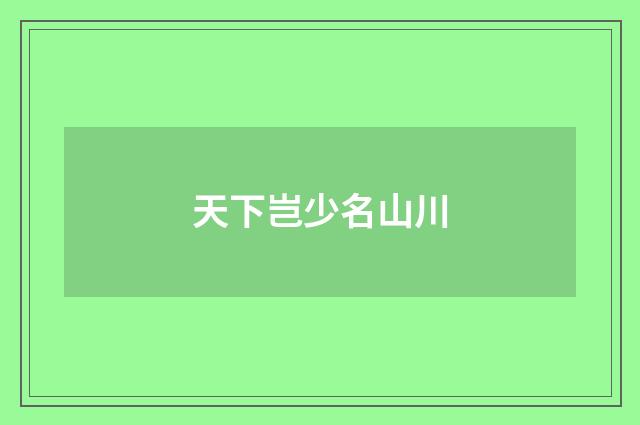 天下岂少名山川