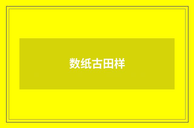 数纸古田样