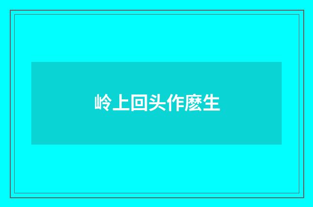岭上回头作麽生