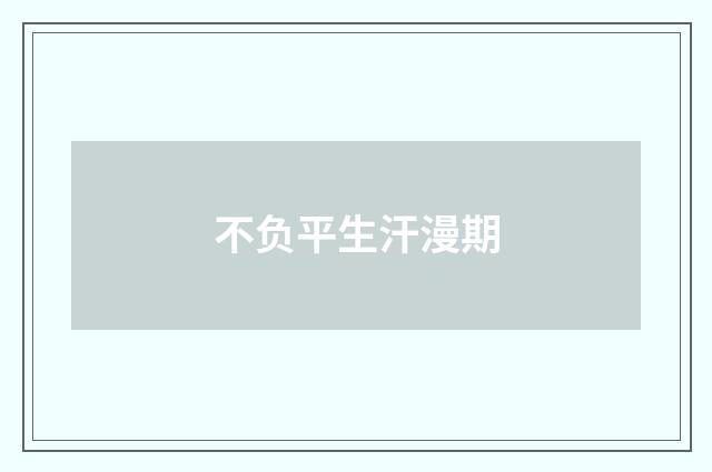 不负平生汗漫期