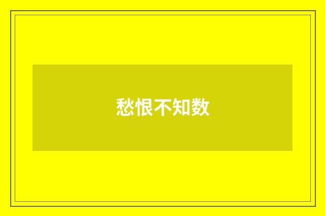 愁恨不知数