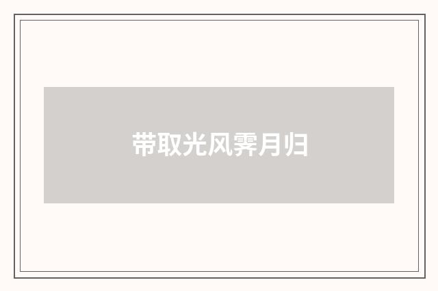 带取光风霁月归