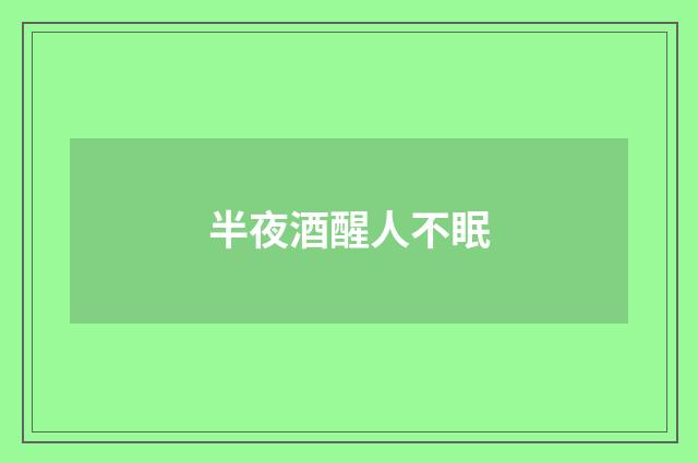 半夜酒醒人不眠