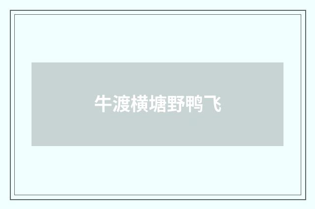 牛渡横塘野鸭飞