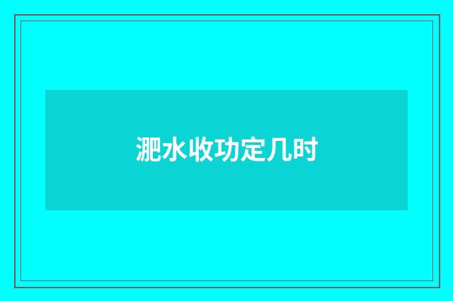 淝水收功定几时
