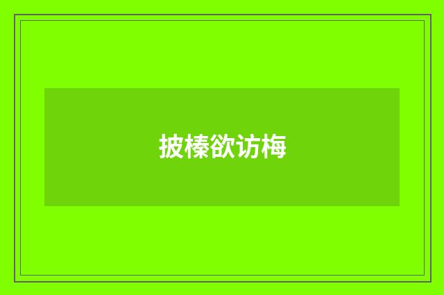 披榛欲访梅