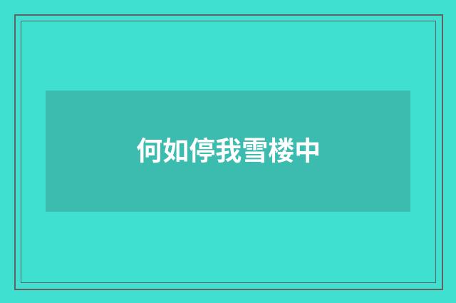 何如停我雪楼中