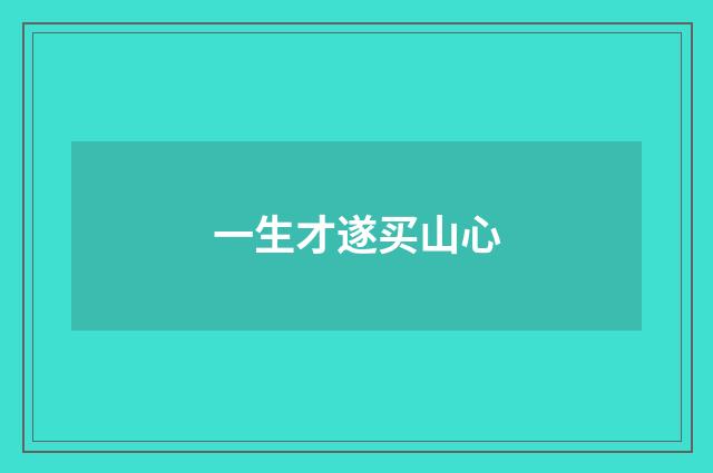 一生才遂买山心