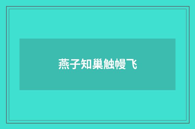 燕子知巢触幔飞