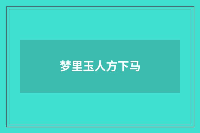 梦里玉人方下马