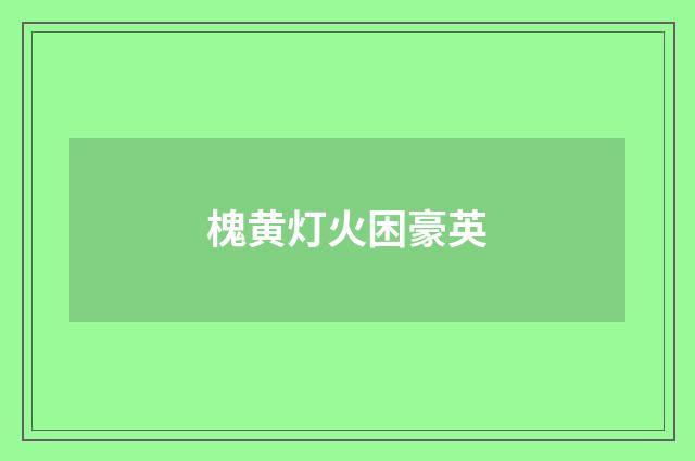 槐黄灯火困豪英