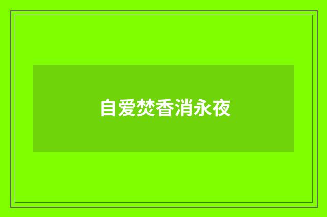 自爱焚香消永夜