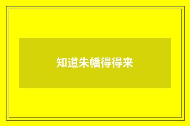 知道朱幡得得来