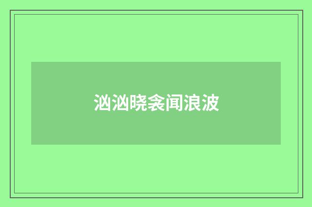 汹汹晓衾闻浪波