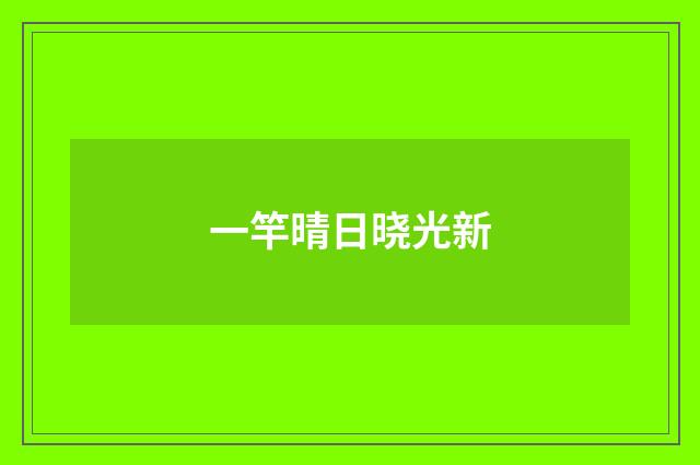 一竿晴日晓光新