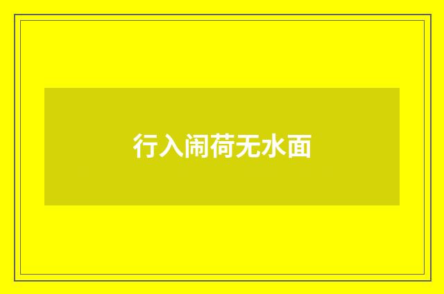 行入闹荷无水面