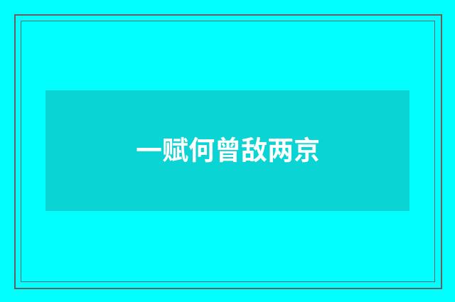 一赋何曾敌两京