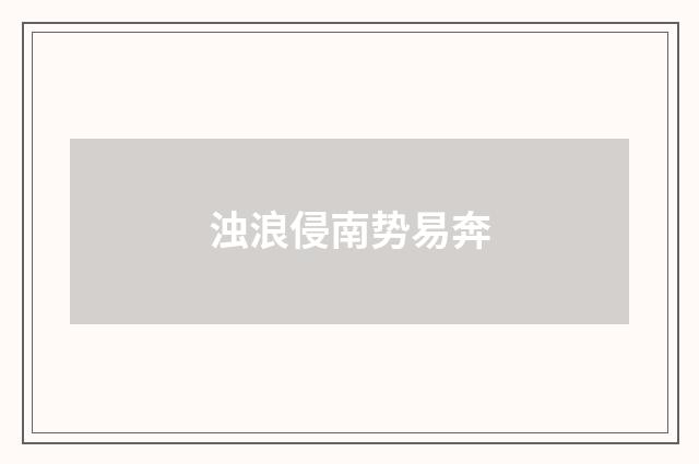 浊浪侵南势易奔