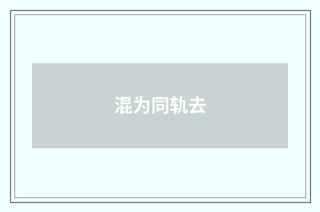 混为同轨去