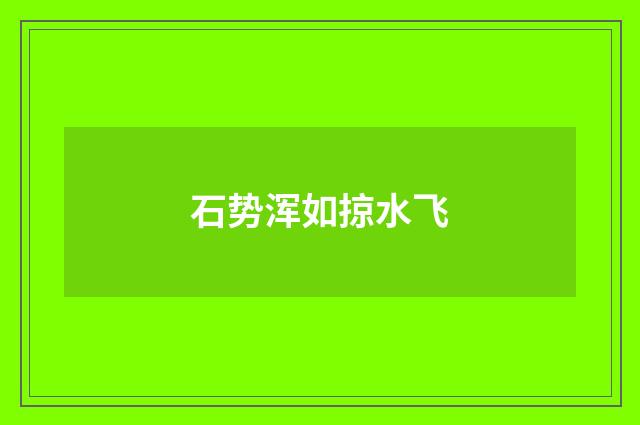 石势浑如掠水飞