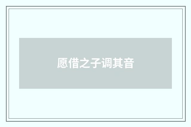 愿借之子调其音