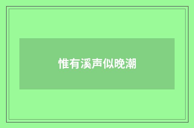 惟有溪声似晚潮
