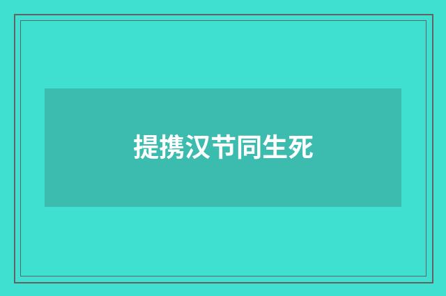提携汉节同生死